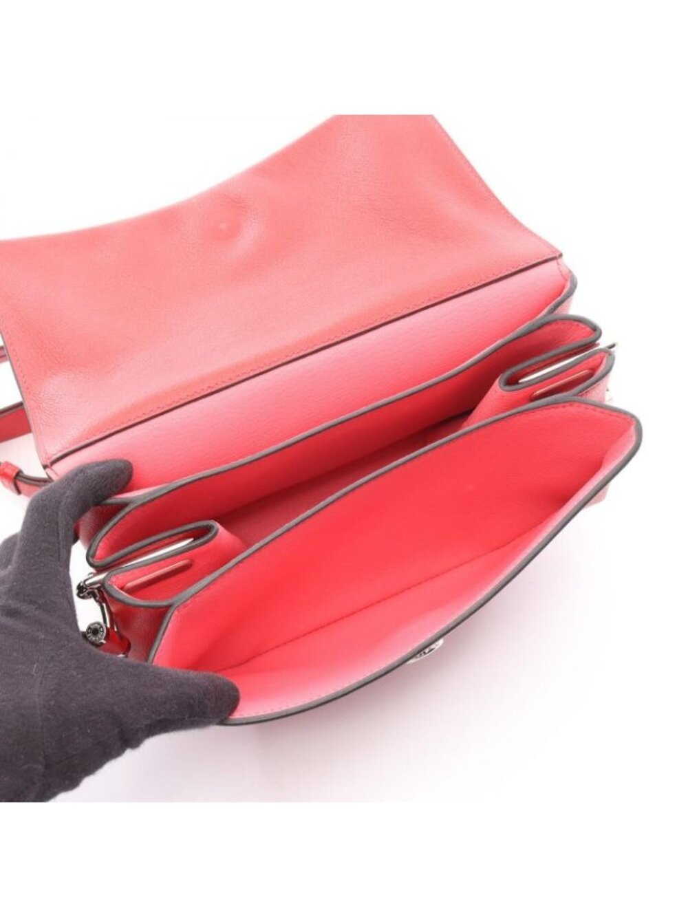 Hermes Shoulder Bag Opry 24 ck Geranium Rose Azalea Leather - Picture 3 of 9